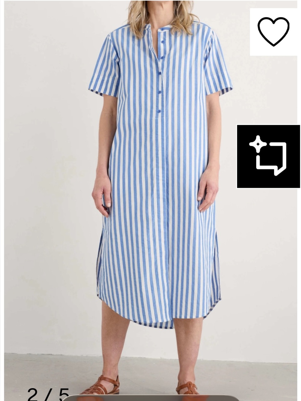 Sea salt cornwall organic cotton midi dress- small